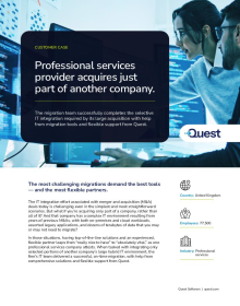 Professional services provider successfully completes selective IT integration required by large acquisition 