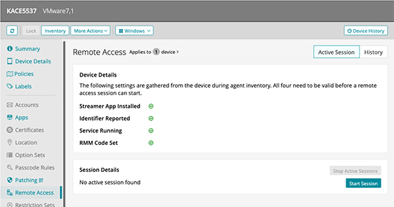 Acceso remoto con software de gestión de parches basado en la nube